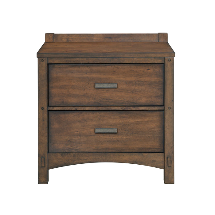 Seneca - 2-Drawer Nightstand with USB port - Brown