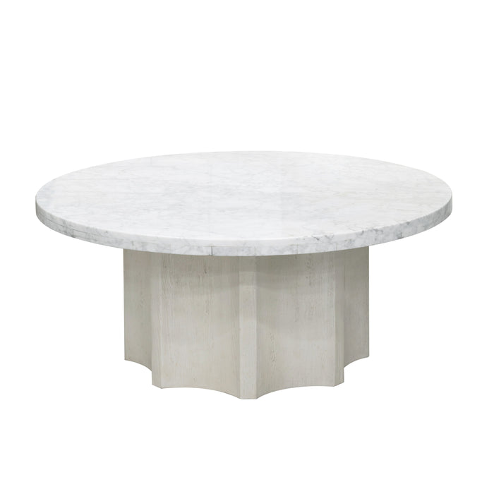 Pulaski Accents - 40" Round Cocktail Table with Marble Top - White