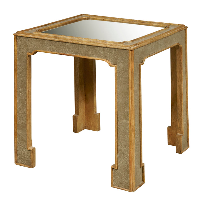 Art Deco - Side Table With Mirror Top - Gray