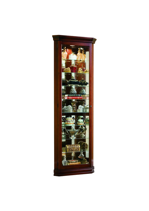 PFC Curios - Lighted 8 Shelf Corner Curio Cabinet - Victorian Brown