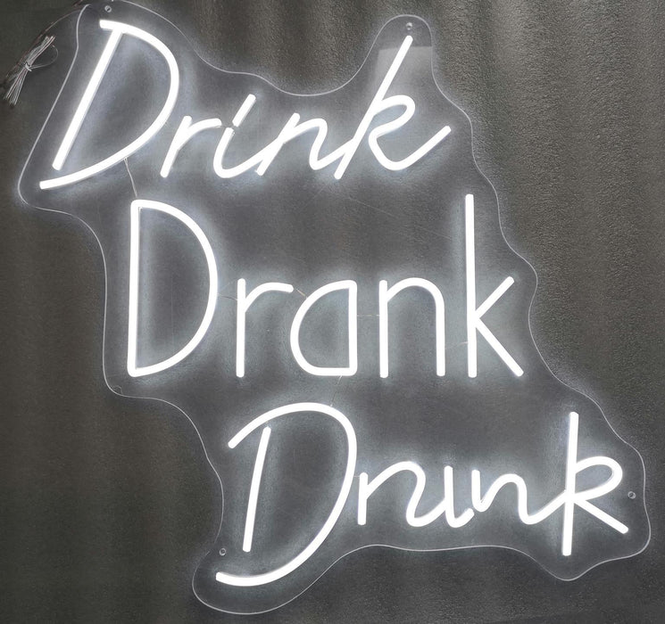 Neon Drink Drank Drunk - White