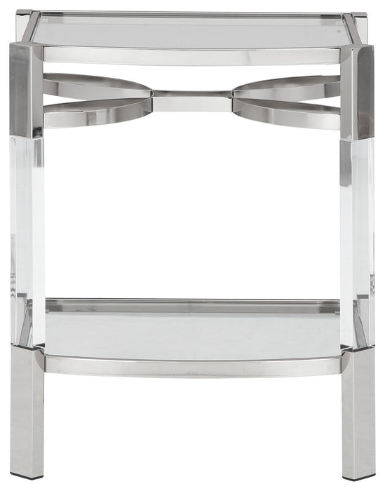 Chaseton - Clear / Silver Finish - Accent Table