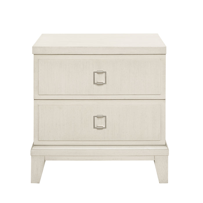 Madison - 2-Drawer Nightstand with USB Port in a Grey-White Wash Finish - Natural