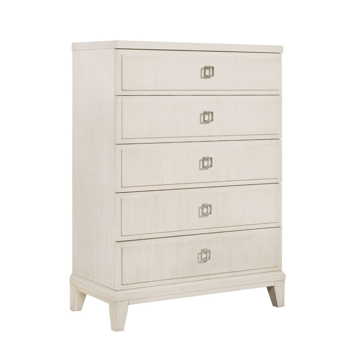 Madison - 5-Drawer Chest in a Grey-White Wash Finish - Natural