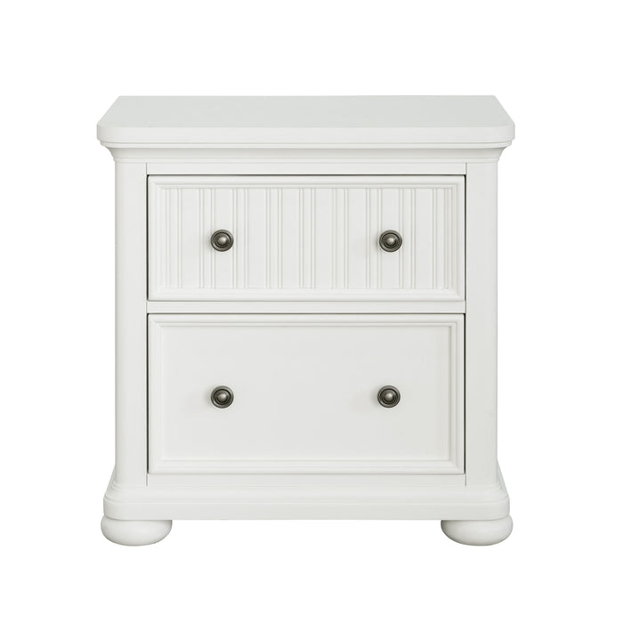 Savannah - 2-Drawer Nightstand with USB - White Finish - White