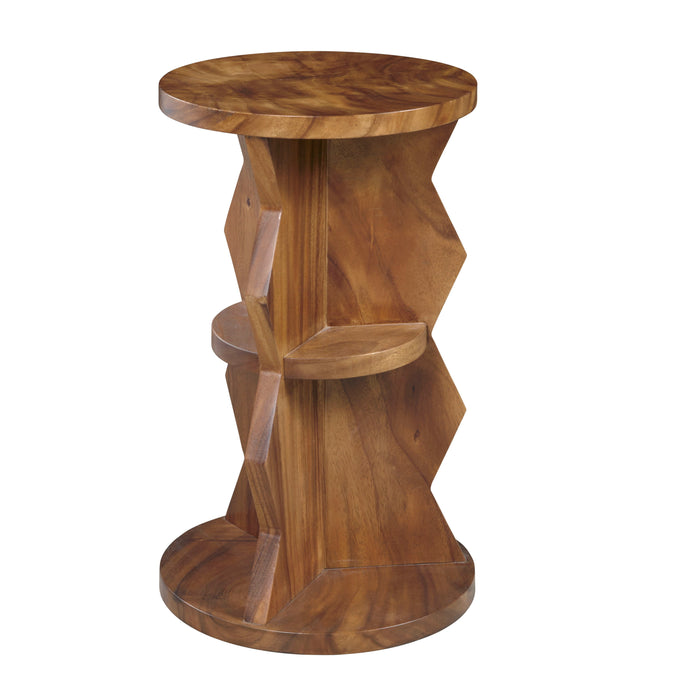 Rustic Round Spot Table - Brown