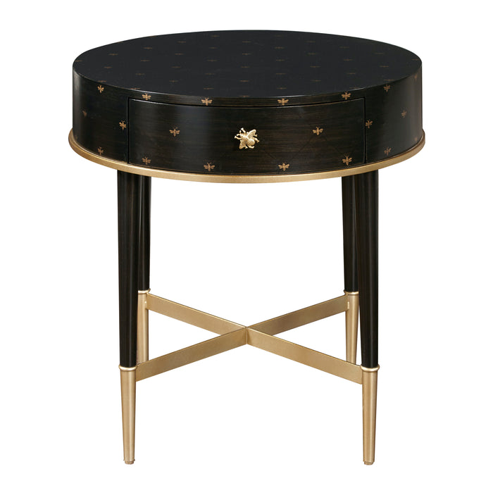 Pulaski Accents - Soft Black Round Accent Table with Storage - Black