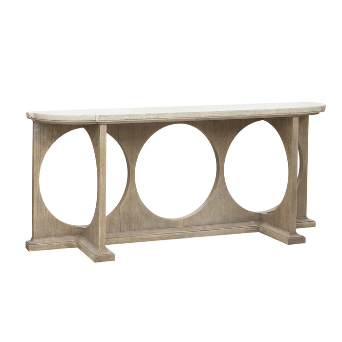 Pulaski Accents - Modern Entryway Console Table with Concrete Top - Gray & Light Brown