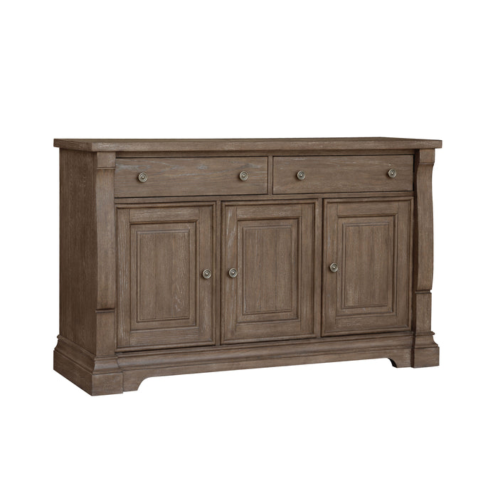 Lawson's Creek - 3-Door Server With Storage Drawers - Dark Brown