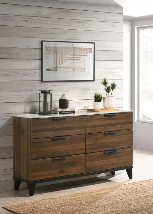 Mays - 6-Drawer Dresser - Walnut