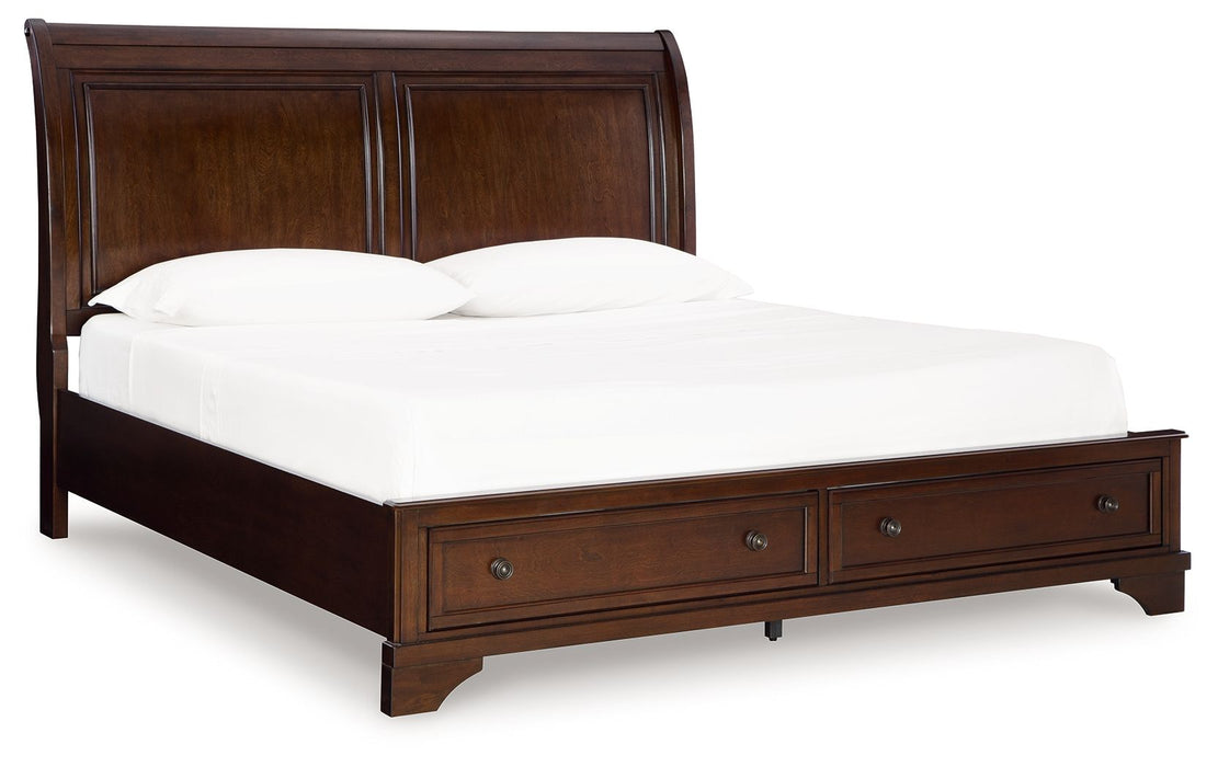 Trellington - Brown - Queen Sleigh Storage Bed