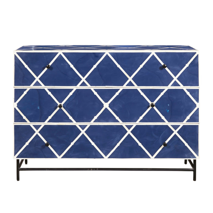 3-Drawer Accent Chest - Navy Blue