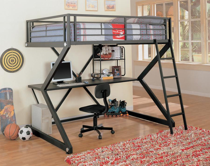 Parkview - Full Workstation Loft Bed - Black