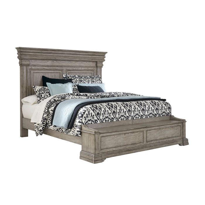 Madison Ridge - King Panel Bed with Blanket Chest Footboard - Heritage Taupe