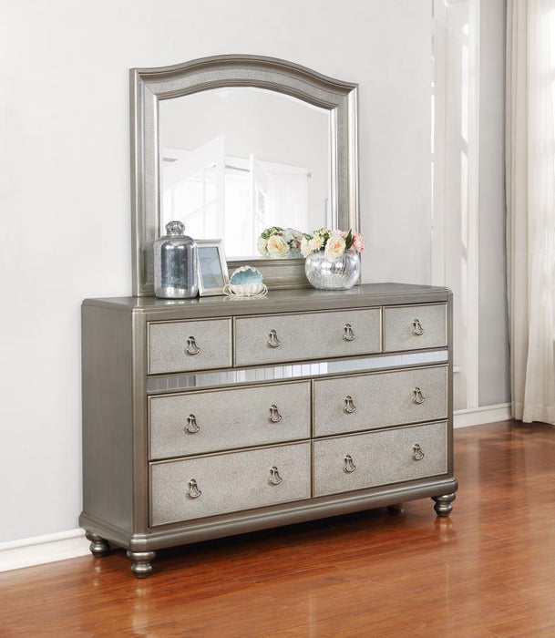 Bling - Game 7-Drawer Dresser With Mirror - Metallic Platinum