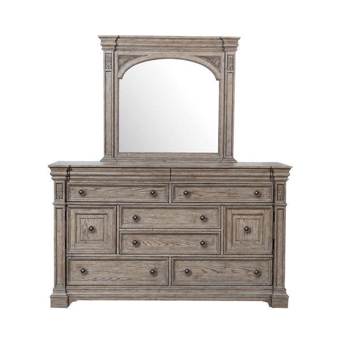 Kingsbury - Beveled Dresser Mirror - Gray