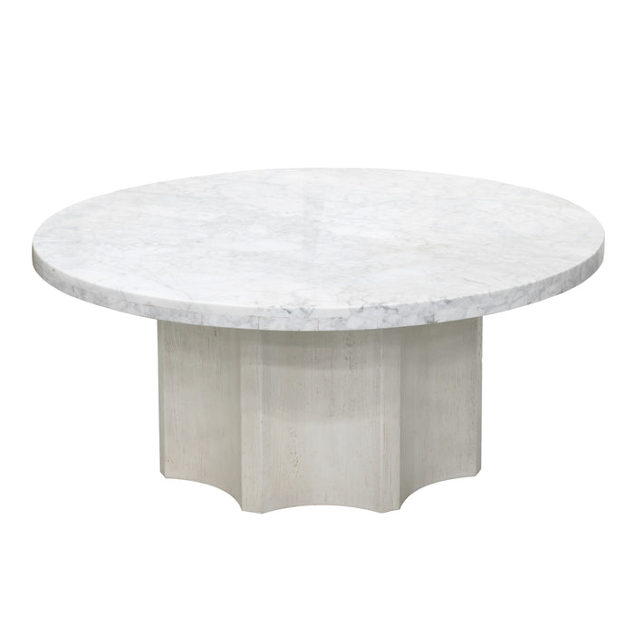 Pulaski Accents - 40" Round Cocktail Table with Marble Top - White