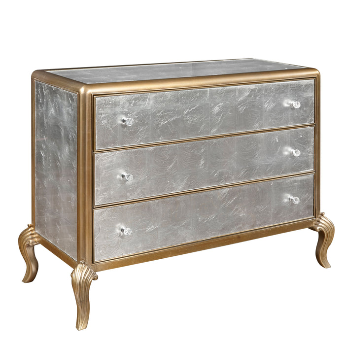 Pulaski Accents - Three Drawer Eglomise Accent Chest - Silver