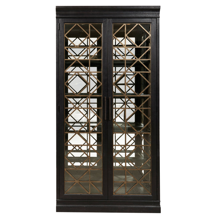 Pulaski Accents - 4 Shelf Display Cabinet with Decorative Glass Doors - Black