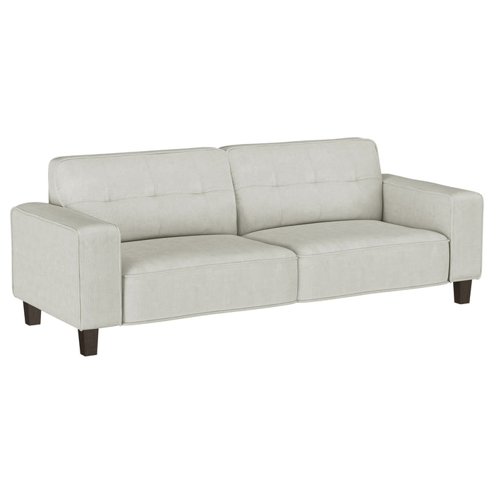 Deerhurst - Upholstered Track Arm Tufted Sofa - Beige