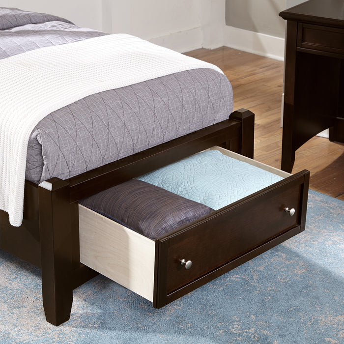 Bonanza - Twin Mansion Bed With Storage Footboard - Merlot