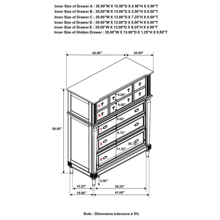 Alderwood - 5-Drawer Chest - French Gray