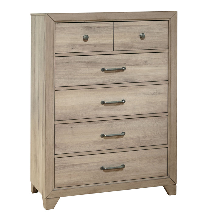 River Creek - Kids 5-Drawer Vertical Chest - River Birch Brown