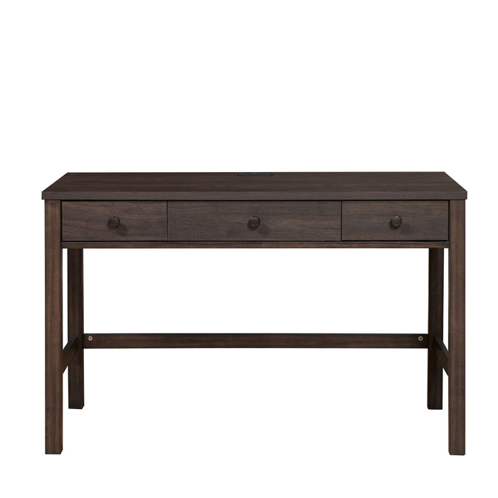 Granite Falls - 3 -Drawer Kids Desk With Usb Charging - Brown