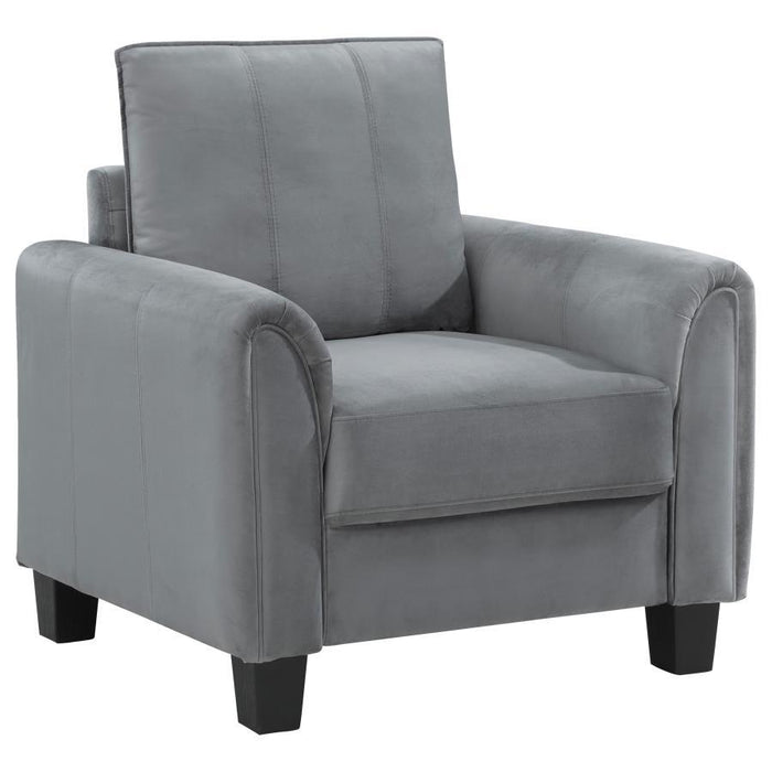 Davis - Upholstered Rolled Arm Accent Chair - Grey