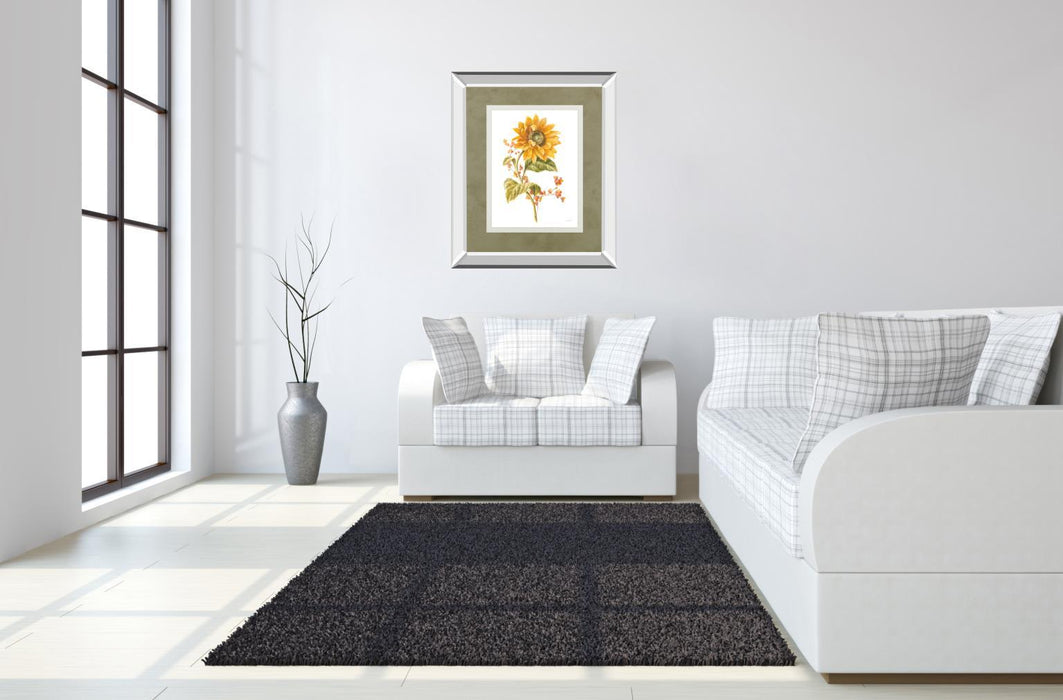 Floursack Autumn I On White By Danhui Nai Mirrored Frame - Yellow