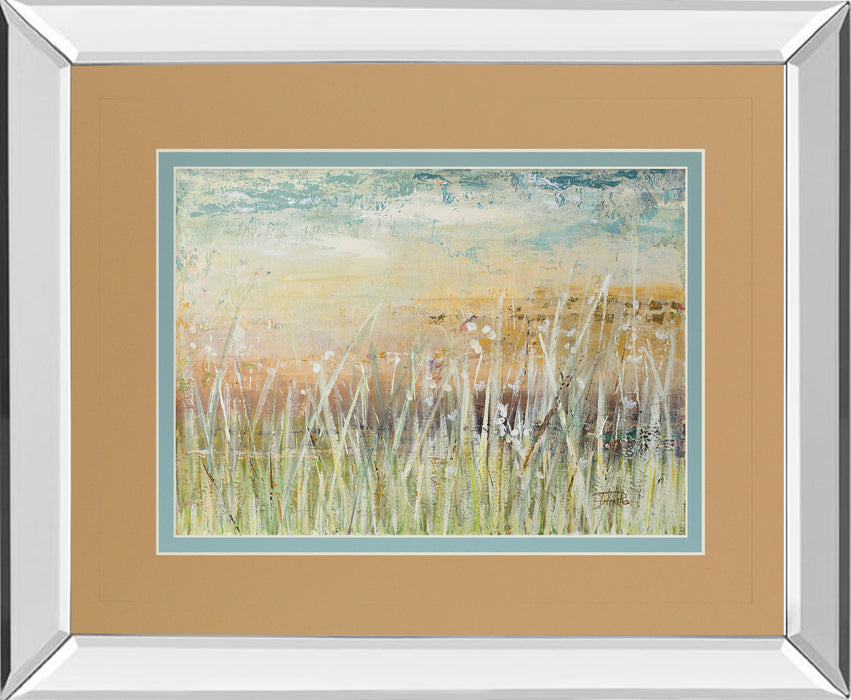 Muted Grass By Patricia Pinto - Mirror Framed Print Wall Art - Green