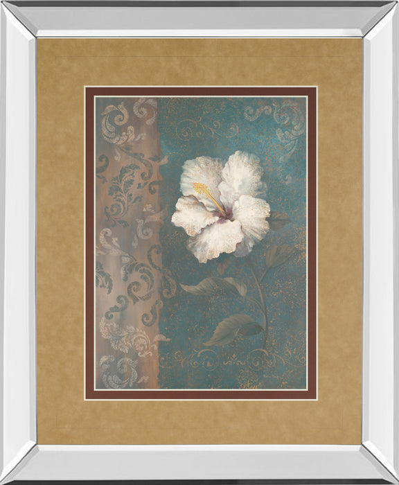 Floral Trans Il By Vivian Flasch - Mirror Framed Print Wall Art - White