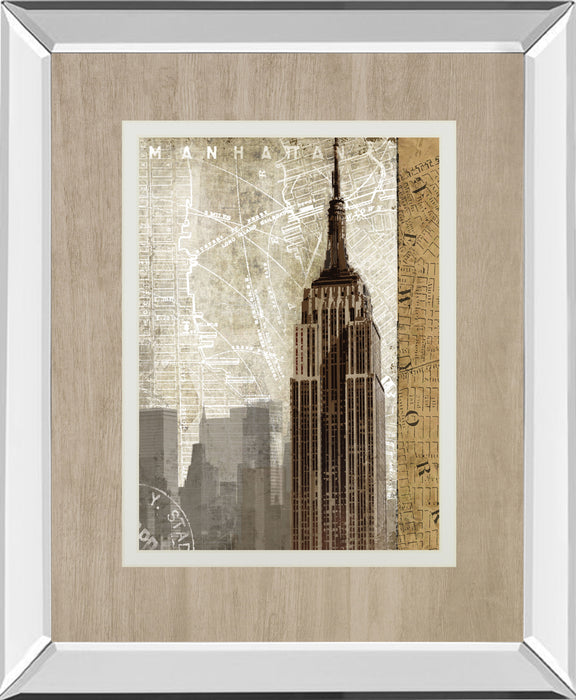 Autumn In New York By Mallett K Mirrored Frame - Dark Brown