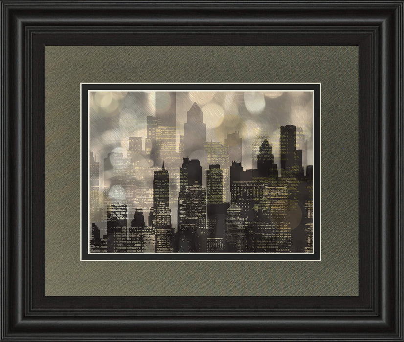 City Lights By Katrina Craven - Framed Print Wall Art - Black