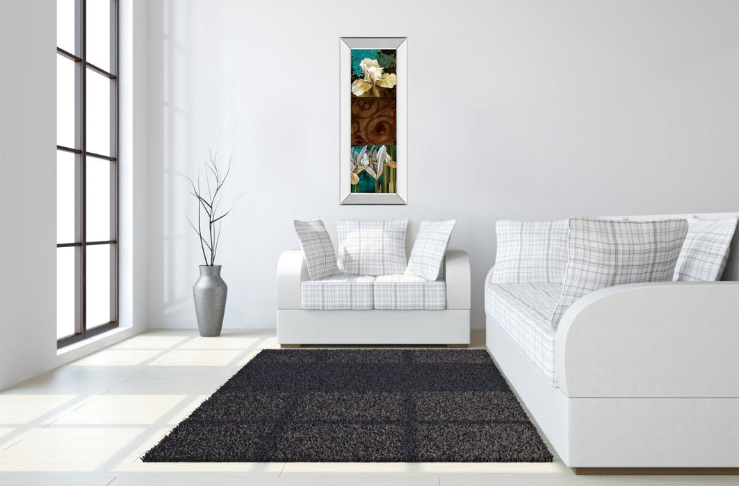 From My Garden I By Linda Thompson - Mirror Framed Print Wall Art - Darl Brown - Dark Brown
