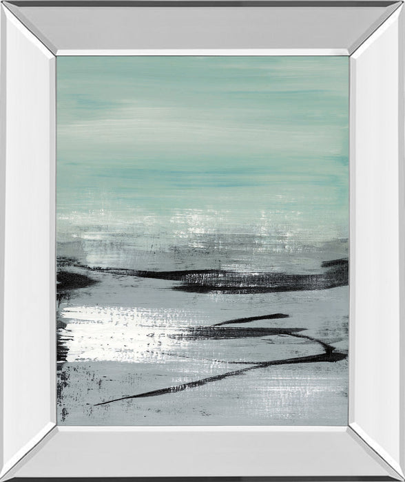 Beach Il By Heather Mcalpine - Mirror Framed Print Wall Art - Gray