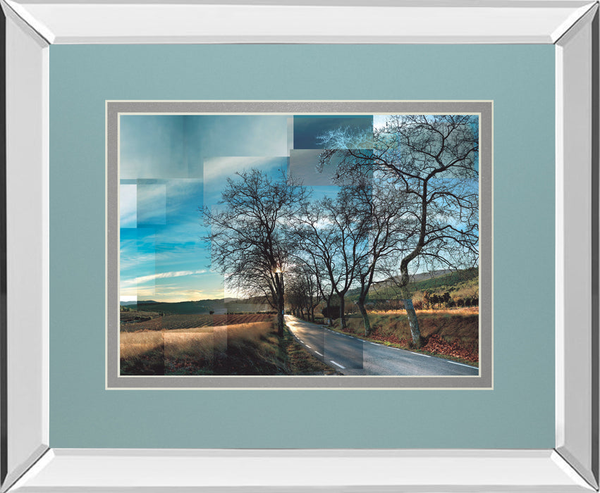 Penedes Vineyards By Ventosa P. Mirrored Frame - Blue