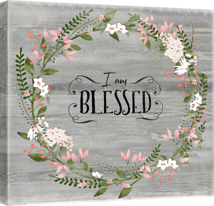 Mixed Media Canvas I Am Blessed - Dark Gray