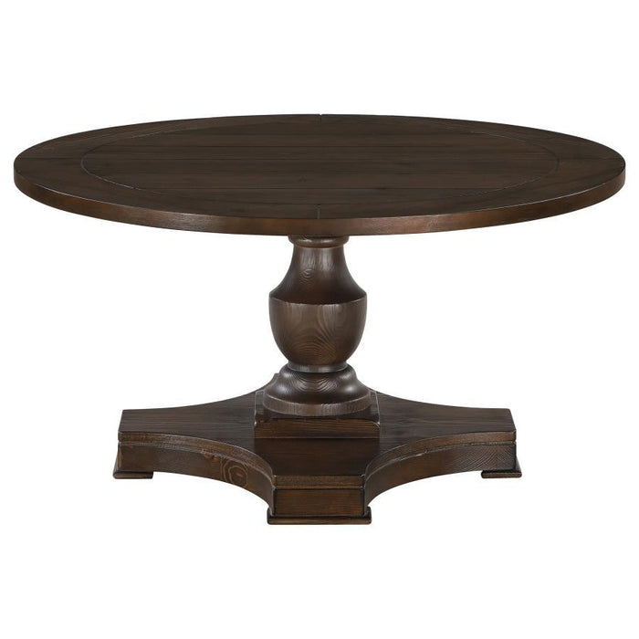 Morello - Round Wood Coffee Table With Pedestal Base - Coffee