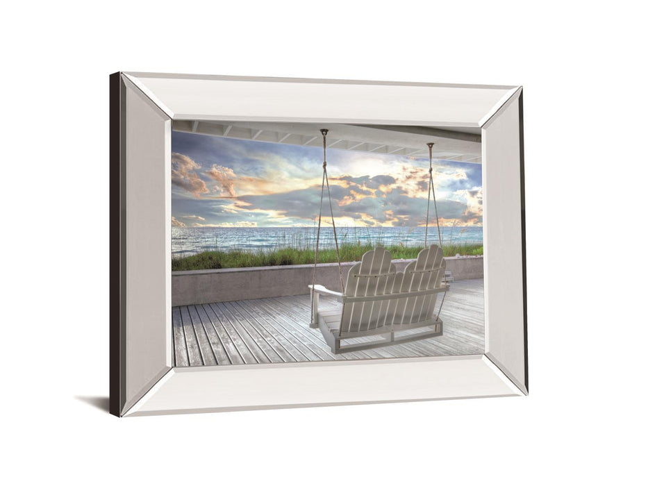 Swing At The Beach By Celebrate Life Gallery Mirrored Frame - Blue