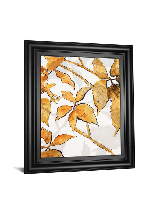 Gold Shadows I By Patricia Pinto - Framed Print Wall Art - Dark Brown