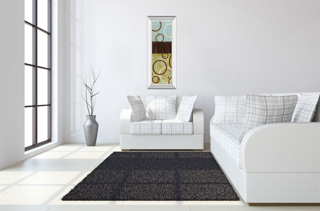 Sun Flower I By Natalie Avondet - Mirror Framed Print Wall Art - Dark Brown