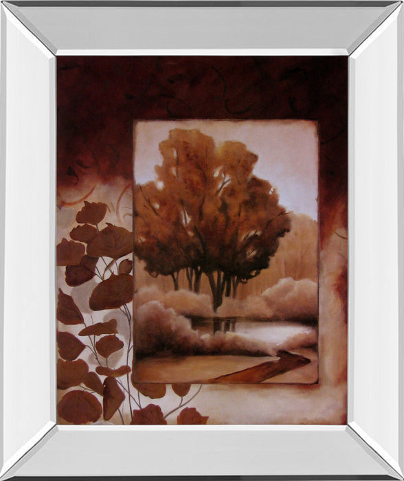 Fall Vignette I By Carol Robinson - Mirror Framed Print Wall Art - Dark Brown