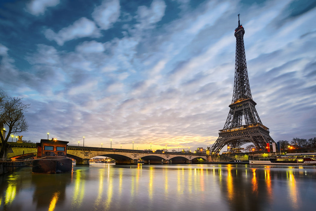 Tempered Glass Plus Foil Eiffel Tower - Blue