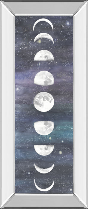 Moon Chart I By Naomi Mccavitt - Mirror Framed Print Wall Art - Blue