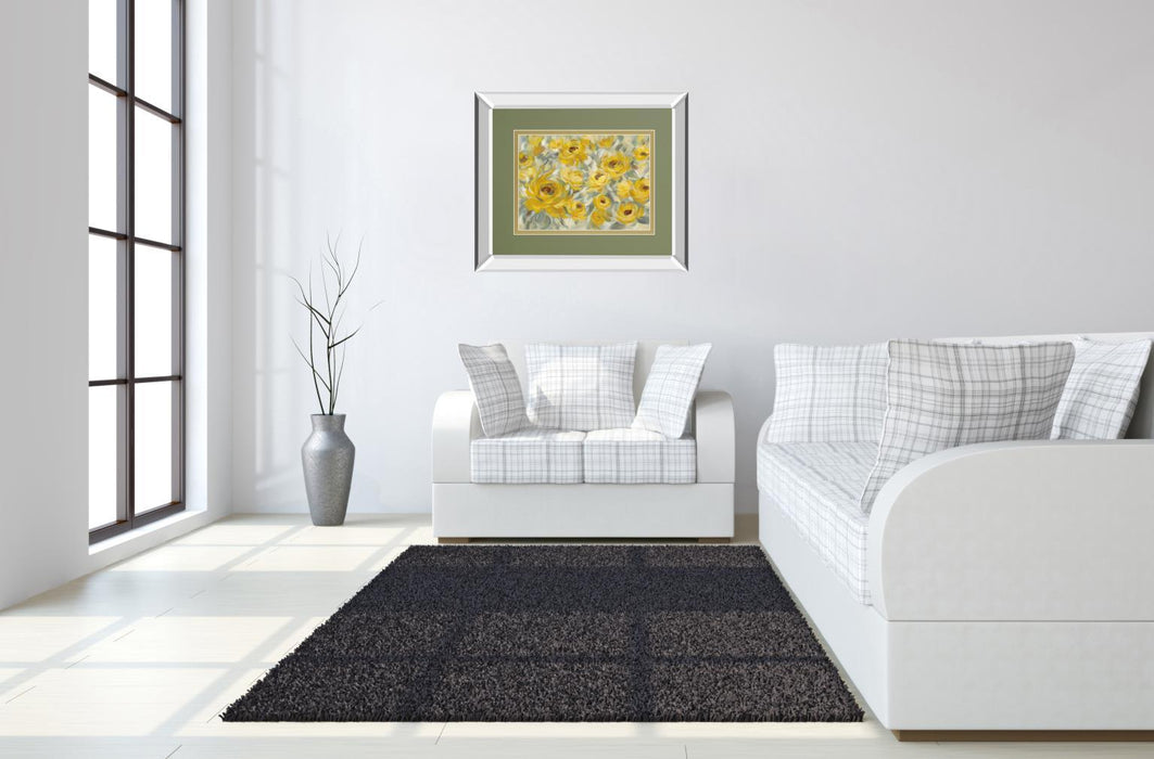 Yellow Roses By Silvia Vassileva Mirrored Frame - Yellow