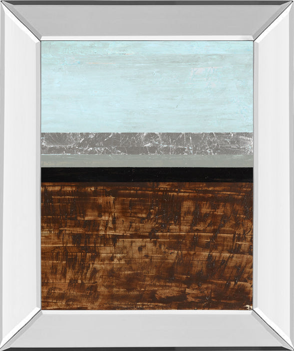 Textured Light Il By Natalie Avondet - Mirror Framed Print Wall Art - Dark Brown