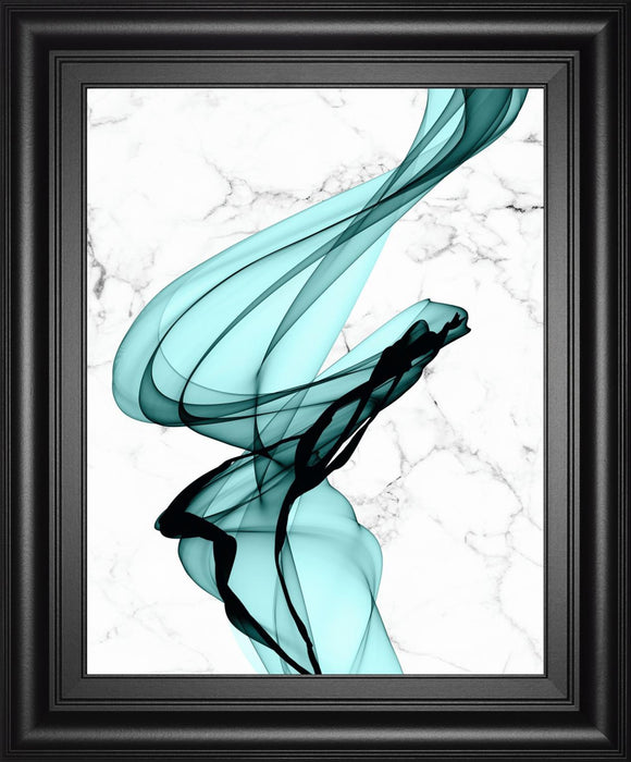 Teal Ribbons I Framed Print By Irena Orlov - Green