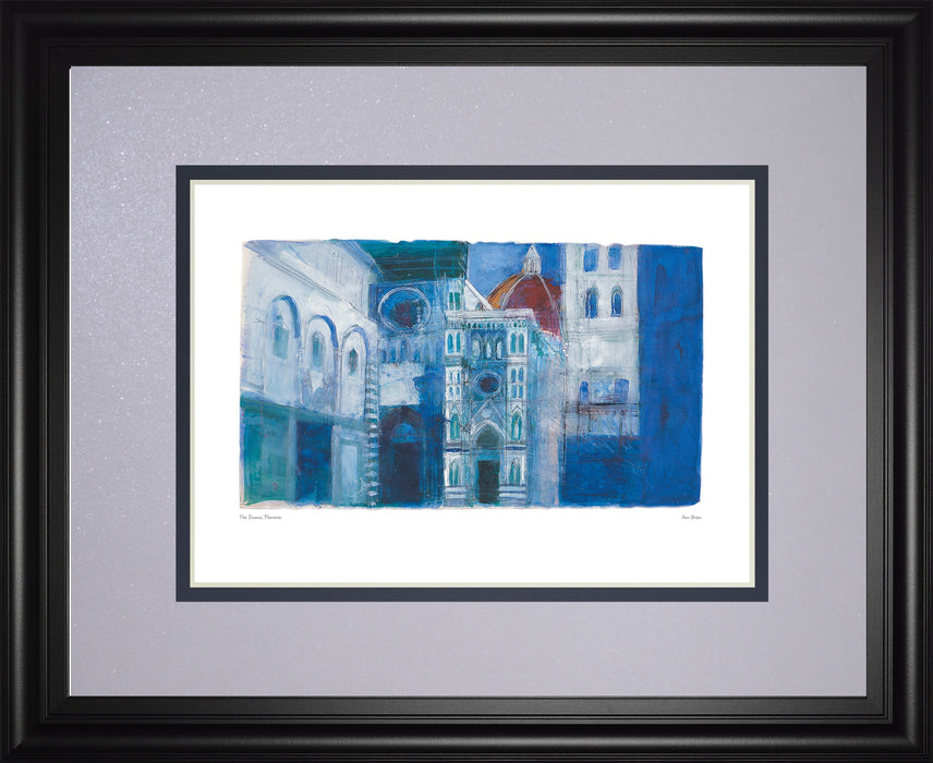 The Duomo, Florence By Ann Oram - Framed Print Wall Art - Blue