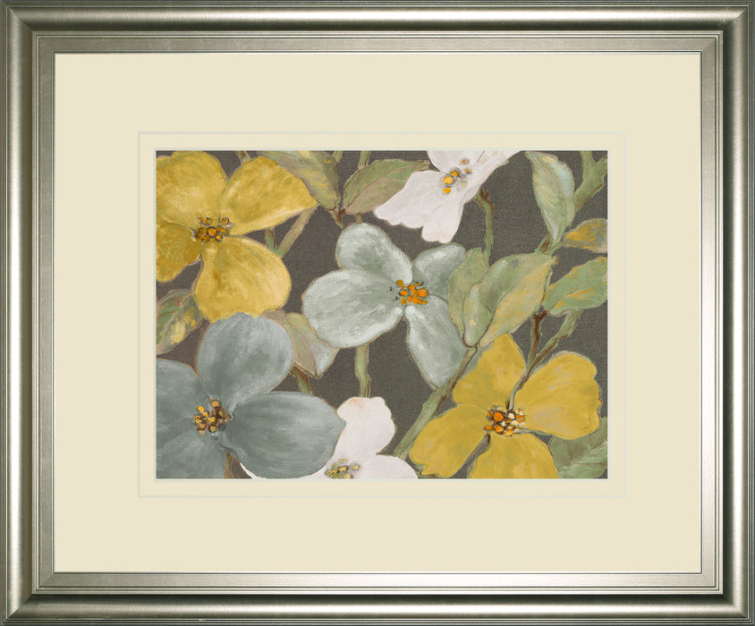 Garden Party In Gray 2 By Lanie Loreth - Framed Print Wall Art - Dark Gray